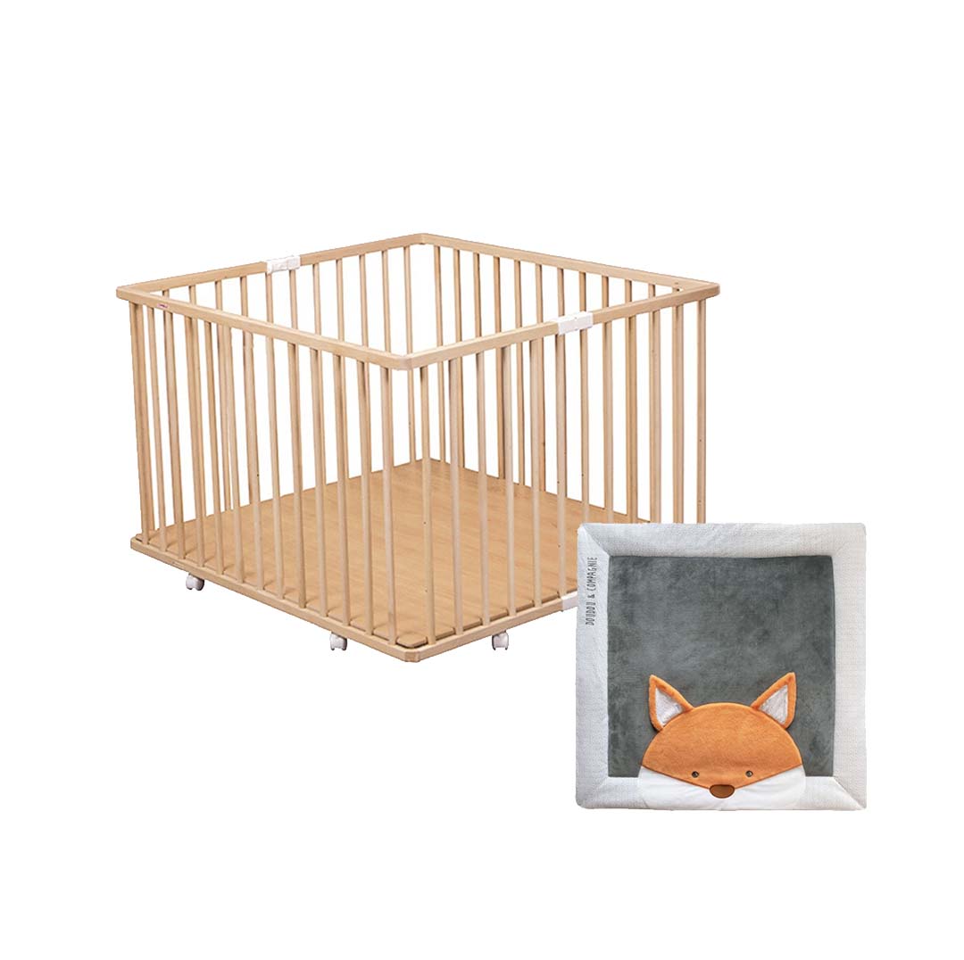 Parc en bois + tapis